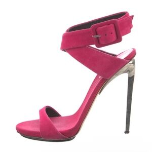 Giuseppe Zanotti Suede Cross Strap Sandal Heels-Great Condition